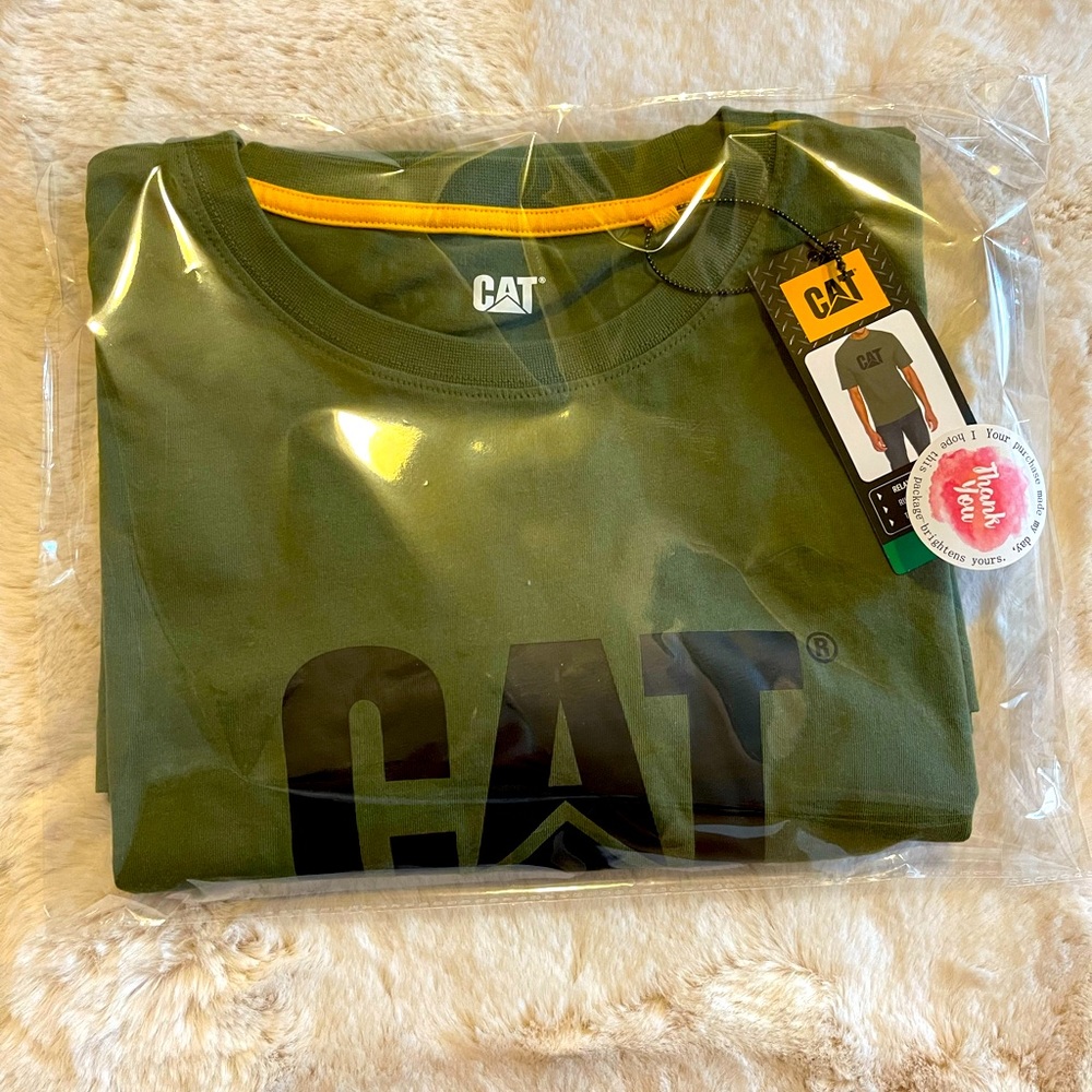 Brand new CAT Caterpillar Men's Workwear Relaxed Fit T Shirt Green Size XL